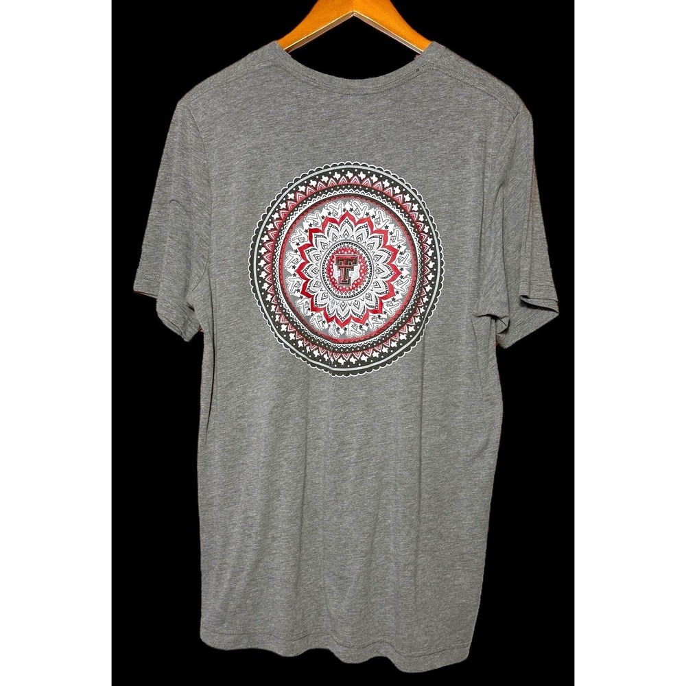 Texas Tech Red Raiders Women's Size XL Gray Tshirt Mandala‎ Guns Up Texas